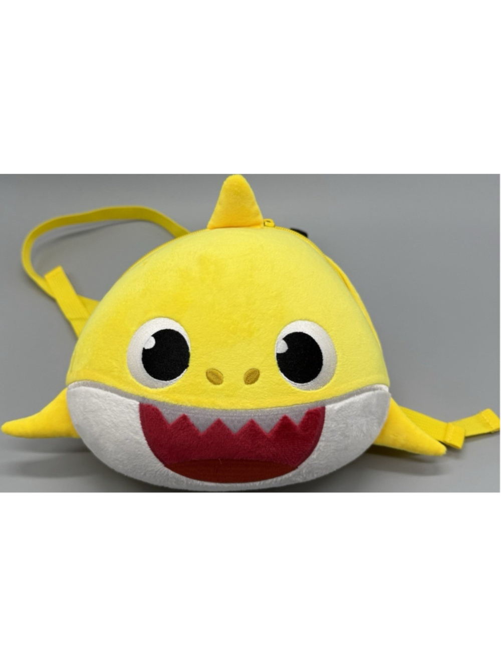 Pinkfong Baby Shark Yellow Small Kids Plush Backpack Polyester Zip Pockets